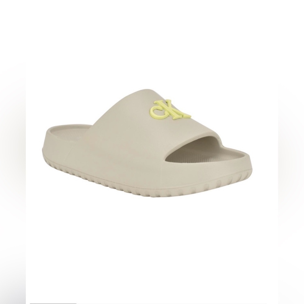 Calvin Klein Nanzey slide sandal in a light natural